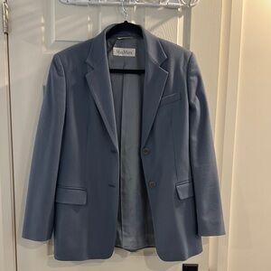 MaxMara Blue Sport Coat with Notched Lapels